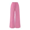 Pantalones rectos de cintura elástica con cordón de ajuste relajado para mujer, moda de otoño nueva, versátiles, holgados, adelgazantes, casuales, de pierna ancha, largos
