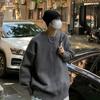 Suéter Americano Gris Cuello Henley Abrigo para Hombre Otoño e Invierno Color Sólido Retro de Alta Gama cleanfit Suéter