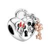 Cadeado de Amor Eterno de Liga de Alumínio Novo Modelo Transfronteiriço Mickey e Minnie Trio da Sorte Pulseira Colar Pingente DIY