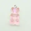 Mini Oso de Resina Color Caramelo Transparente Oso Tridimensional Colgante diy Pendientes Bolsa Llavero Accesorios