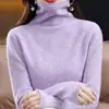 2026 Otoño/Invierno Nuevo Estilo Coreano Suéter de Cuello Alto Jersey Borde Enrollado Ajuste Delgado Camisa Base de Punto para Mujer