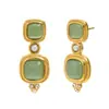 Moda Europea y Americana Elegantes Pendientes Distintivos Estilo Francés Medio Acero Inoxidable Chapado en Oro de 18 Quilates Nuevo Tamaño Pendientes de Piedras Preciosas para Mujer