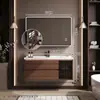Set de Gabinetes de Baño Gesili Estilo Vintage con Lavabo Integrado de Cerámica y Madera de Nogal para Baño