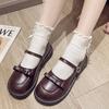 Zapatos Mary Jane de Suela Gruesa Estilo Francés para Mujer, Nuevo Modelo 2026 con Moño, Zapatos Pequeños de Cuero Estilo Británico, Mocasines a la Moda y Versátiles