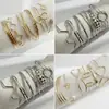Joias Transfronteiriças Europeias e Americanas Pulseira de Corrente Simples Personalizada Pulseira Aberta Geométrica Brilhante Moda Retrô Conjunto de Pulseiras