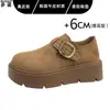 Zapatos Birkenstock de Cuero Genuino Cobertura Total Suela Gruesa Aumentadores de Altura para Mujer Nuevos Temporada Otoño Temprano 2026 Zapatos Casuales Individuales para Mujer Mocasines