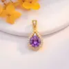 Colgante Transfronterizo Estilo Europeo y Americano Cobre Morado Microincrustado Circonita Accesorios de Joyería DIY de Alto Grado Personalizados Comercio Exterior Accesorios Versátiles