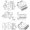 Vertical de esqueleto de alta freqüência do transformador EQ25 5 0 Pin Distance 3.5mm HXW-EQ2502