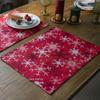 Yiman Qiyun Jogo Americano de Natal para Prato, Base para Tigela, Estampado, Camada Dupla, Jogo Americano para Louça, Isolamento Térmico, Decoração, Fornecimento Direto da Fábrica