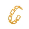 Pulsera Abierta de Cadena con Corte Geométrico Exagerado de Rueda de la Fortuna Acero Inoxidable Chapado en Oro de 18 Quilates Joyería Estilo Europeo y Americano Venta al por Mayor