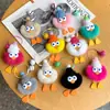 Lindo Pato de Piel de Conejo Rex Real Llavero para Coche Colgante Juguete de Peluche Bola de Carbón Pequeña Decoración para Mochila