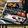 Estante Plegable de Acero Inoxidable para Piernas de Pollo con Bandeja Base, Parrilla Portátil de Acero Inoxidable 304 para Barbacoa
