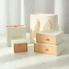Caja de regalo de joyería vintage estilo francés, caja de cajón multitaladro con tapa y base, bolso de mano para embalaje de joyería, juego completo, imprimible