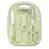 Tijeras de Cocina Juego de Cuatro Piezas Pelador Cuchillo de Fruta Dormitorio de Estudiante Portátil Juego de Tres Piezas Tabla de Cortar para el Hogar Cuchillo de Fruta