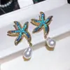 Brincos Flor de Resina Azul com Zircônia e Agulha de Prata Estilo Étnico Retrô, Brincos Levemente Luxuosos de Alta Qualidade, Brincos Frescos e Elegantes para Mulheres