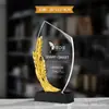 Nuevo trofeo de metal de cristal de alta calidad al por mayor, medalla anual de negocio para empleados destacados de empresa creativa, premios de competición