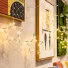 Decoración colgante de interior LED de estrella de cinco puntas de arte en hierro, un imprescindible para Navidad, decoración de ambiente interior, viene con un gancho