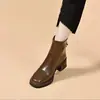 Botines de suela gruesa, cómodos botines Chelsea para mujer, nueva colección otoño/invierno 2026, botines elegantes de tacón medio y tacón grueso, calzado versátil