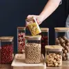 Frasco Cuadrado de Vidrio de Borosilicato Alto Transparente para Almacenamiento Frasco para Té de Grano Grueso Frasco Sellado para Almacenamiento de Dulces Alimentos Condimentos Cocina