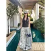 Pantalones de chándal anchos con cordón y estampado de estrellas retro americano para hombre y mujer, holgados, casuales, versátiles, deportivos, de largo completo, pantalones para el gimnasio