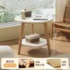 Mesa auxiliar mini moderna minimalista para uso doméstico, mesa lateral simple popular para sala de estar, balcón, mirador o lado del sofá, mesa redonda pequeña