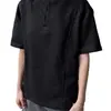 2026 Verão Novo Estilo Gola Henry Manga Curta Malha Waffle Ombro Normal Camiseta Estilo Americano Cor Sólida Casual Base Camisa Polo Atacado