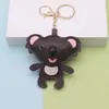 Bolsa con colgante de llavero de koala de peluche de cuero lindo, regalo para mejores amigos, accesorio de mochila y bolso escolar de nicho