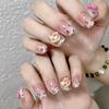 Uñas Portátiles Populares de Xiaohongshu, Uñas Manicura Ojo de Gato con Pedrería de Alta Gama, Uñas Portátiles de Lujo Puro Deseo Largas y Accesibles