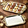 Bandeja Transfronteiriça de Lanches e Doces de Luxo Leve para Sala de Estar, Hotel, Restaurante, Bolo de Casamento, Sobremesa, Decoração de Frutas e Bandeja de Exibição