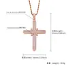 Estilo Hip-Hop Europeo y Americano Colgante de Cruz de Circonita Marca de Moda para Hombre Cadena Trenzada Versátil de Moda Collar para Pareja Full Diamond