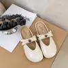 Sapatos Elegantes de Noite Estilo Francês com Vibe Vintage, Sapatos Mary Jane Planos de Bico Redondo para Mulheres, Versáteis com Saias, Sapatos Rasos de Couro
