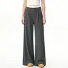 Pantalones de maternidad de pierna ancha con rayas verticales y cinturilla de encaje para primavera y otoño, pantalones largos casuales rectos drapeados, pantalones de embarazo holgados y adelgazantes