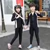 Trajes de baño para niños y niñas, pantalones de manga larga, nuevo, protección solar, secado rápido, traje de buceo dividido, trajes de baño