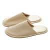 Pantuflas Plegables Salón de Belleza Gama Alta para Mujer de Interior Suela Suave Cuero Suela de Tendón Cuero Pantuflas Hogar Venta al por Mayor