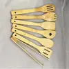 Conjunto de Utensílios de Cozinha Atacado de Fábrica para Cozinhar, Fritar e Saltear, Colher de Sopa de Bambu Doméstica, Escumadeira, Espátula Antiaderente