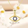 Colar Europeu e Americano Transfronteiriço Novo Prata Esterlina S925 Pingente Olho de Hórus Colar Feminino Design de Nicho Corrente para Clavícula