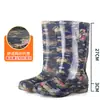 Botas de Lluvia de Gel de Caña Alta Impermeables Zapatos de Goma Botas de Agua para Mujer Adulto Largas de Moda Cocina Antideslizantes Verano