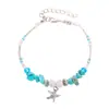 Tobillera Personalizada Transfronteriza de Concha y Estrella de Mar Bohemia Turquesa Joyería para Playa Oceánica Accesorios para Mujeres
