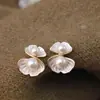 Pendientes de Perla con Forma de Concha de Nicho Diseño Individual Exquisito Lindos Pendientes Lujo Ligero Esmalte de Goteo Estilo Caliente Pendientes de Botón de Flor para Mujer