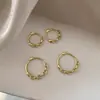 Aretes de Aro de Plata 925 Coreana para Mujer, Aretes de Círculo Retro Elegantes, Modernos y Simples Elegantes, Aretes de Nicho Populares
