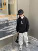 Moletom Quente com Capuz Espesso Forrado com Lã para Meninos 2025 Outono e Inverno Novo Estilo Coreano Roupas Infantis Roupa de Inverno