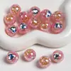 Dingyi 16mm Noche de Verano Cuentas Redondas Luna Fría Resina Galvanizada Agujero Recto Cuentas Sueltas Accesorios para Pulseras DIY Material para Cadena de Teléfono Móvil