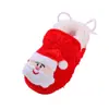 Novos Sapatos de Bebê de Natal Desenho Animado 2023 Outono e Inverno Plus Veludo Quente Sapatos de Algodão 0-1 Ano de Idade Sapatos de Criança Pequena com Solado Macio 3-5-9 Meses
