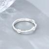 S925 Sterling Silver Simples Coração Amoroso Anel Aberto Temperamento Nicho Jóias Pequeno Pêssego Coração Plain Silver Ring Joint Ring Mulheres