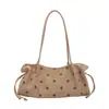 Bolso Retro de Gamuza para Mujer Bolso de Hombro Único con Puntos Maillard Retro Bolso para el Hombro para Viajes al Trabajo