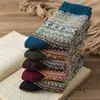 Meias Grossas Masculinas para Outono e Inverno, Meias da Moda, Meias Longas Estilo Étnico Retrô, Meias de Lã Grossas e Quentes para Meia-Panturrilha