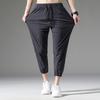 Explosões de volume de corrida Calças casuais Alongamento de verão masculino Esportes masculinos Adolescentes Gelo seda fina calças cropped