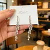 Brincos de Pérola Geométricos com Pino de Prata 925 para Mulheres, Brincos de Franja Modernos, Brincos de Luxo, Brincos Elegantes Retrô Venda por Atacado