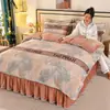 Juego de Cuatro Piezas de Vellón de Leche de Alto Peso Flannel Espesa Coral Fleece Sábana Funda Nórdica Juego de Tres Piezas para Dormitorio Estudiantil Venta al por Mayor