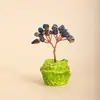 Bolsa da Cem Riquezas Árvore da Riqueza Ornamento de Cristal Feito à Mão Mini Árvore da Riqueza Base de Repolho de Mesa Árvore da Riqueza de Cristal